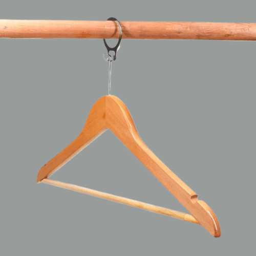 150 ADET METAL KANCALI AHŞAP OTEL TİPİ ELBİSE ASKISI