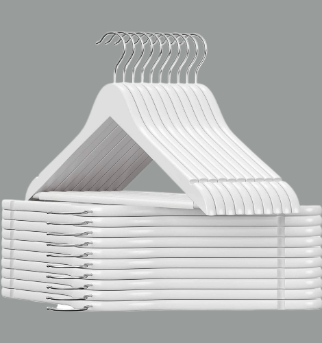 500 Beyaz Ahşap Askı Kıyafet Elbise Askısı Askılığı Gömlek Askısı Pantolon Askısı